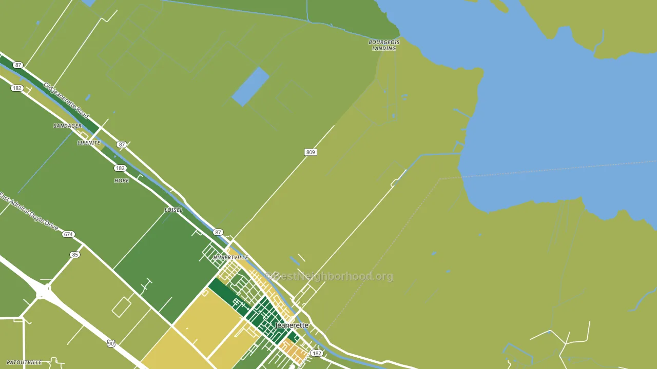 Hubertville, LA block-group voter-turnout map