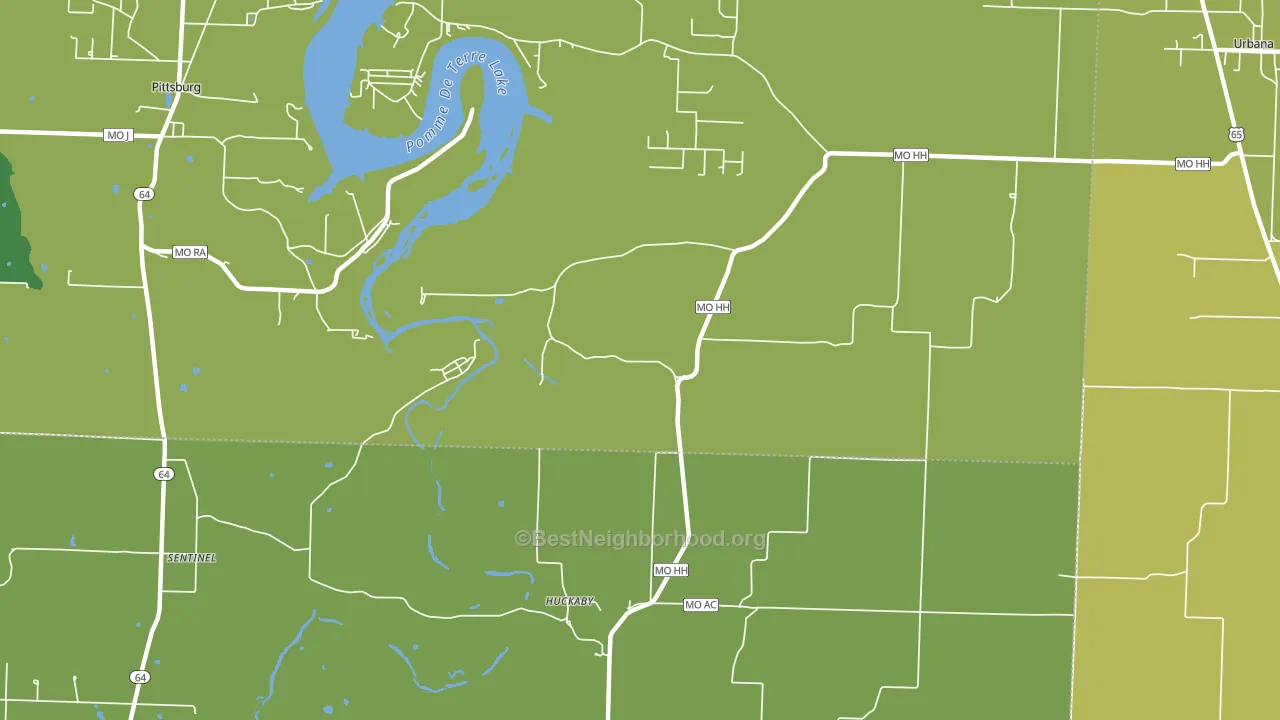 Huckaby, MO block-group voter-turnout map