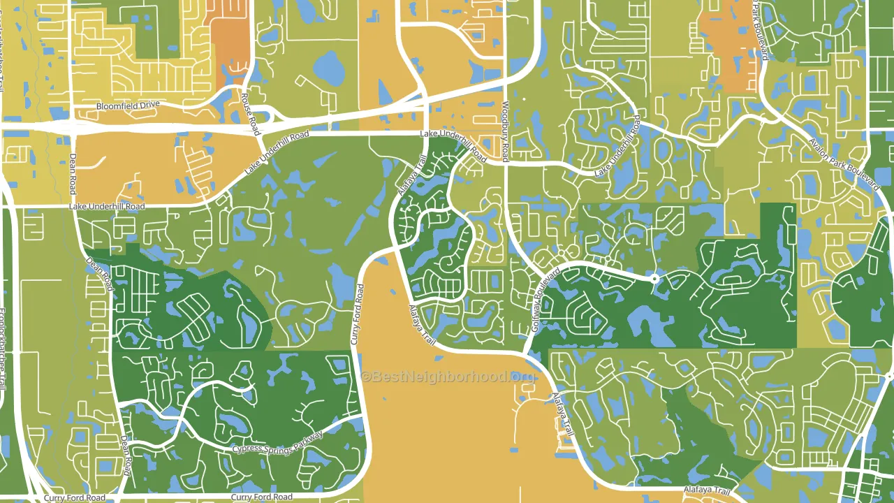 Huckleberry Fields, Alafaya, FL block-group voter-turnout map