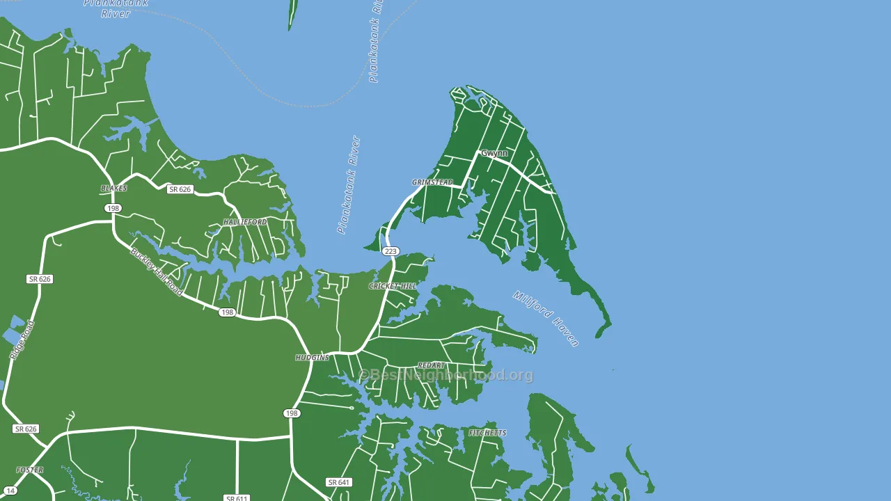 Hudgins, VA block-group voter-turnout map