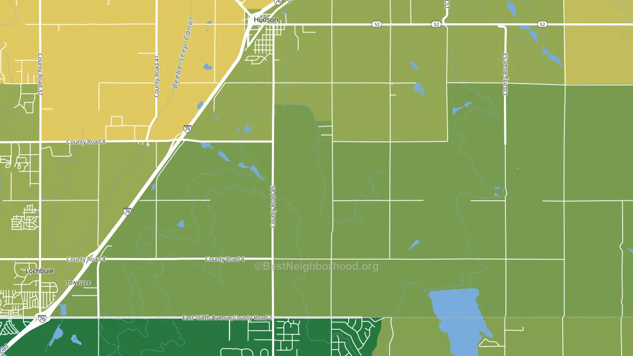 Hudson, CO block-group voter-turnout map