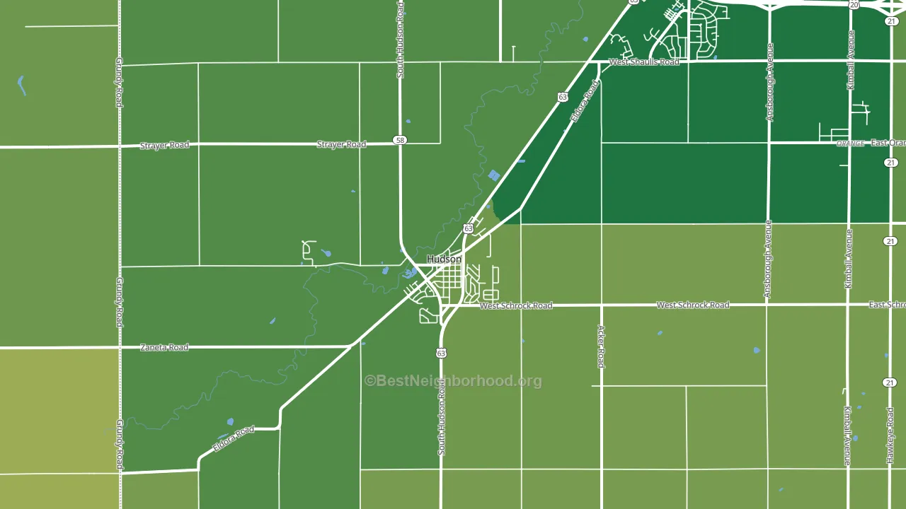 Hudson, IA block-group voter-turnout map