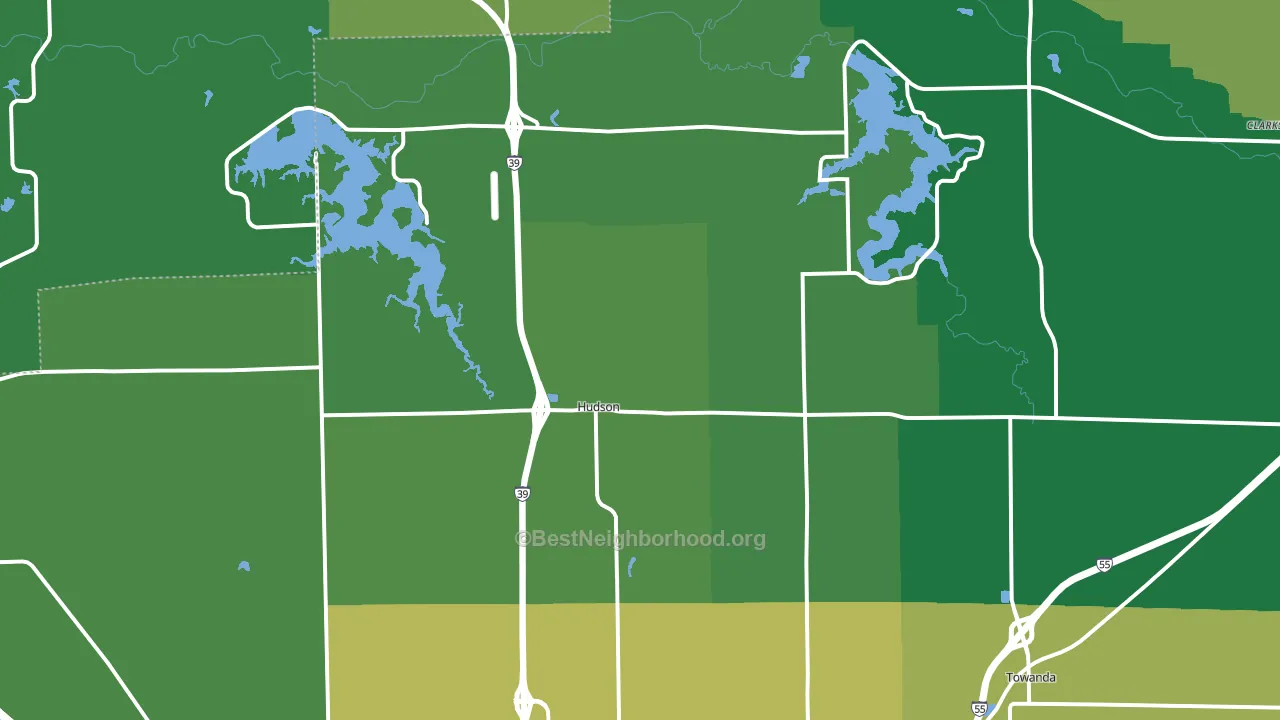 Hudson, IL block-group voter-turnout map