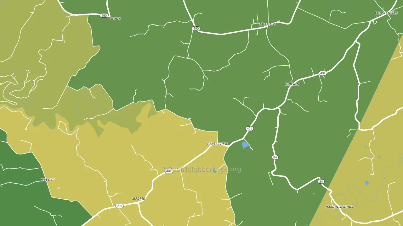 Hudson, KY block-group voter-turnout map