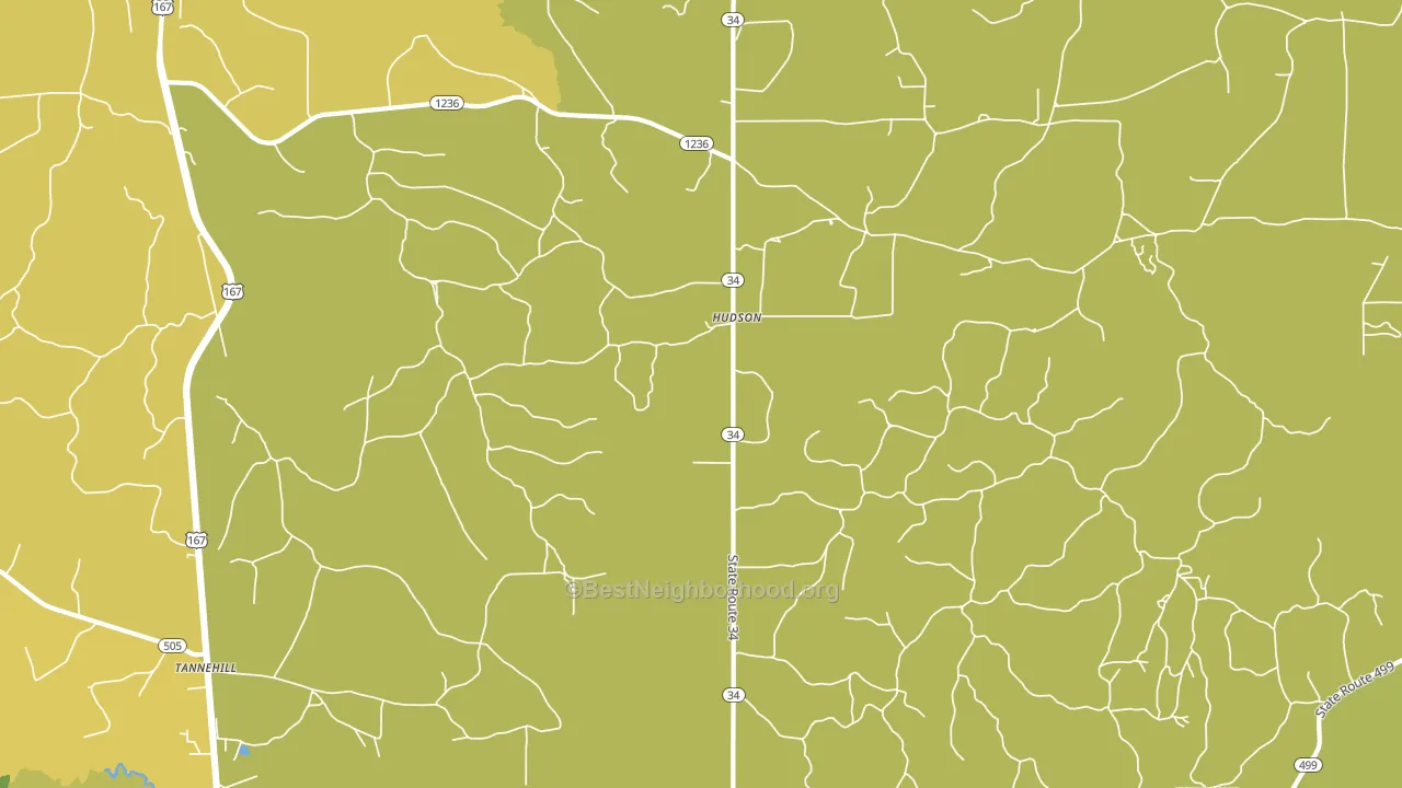 Hudson, LA block-group voter-turnout map
