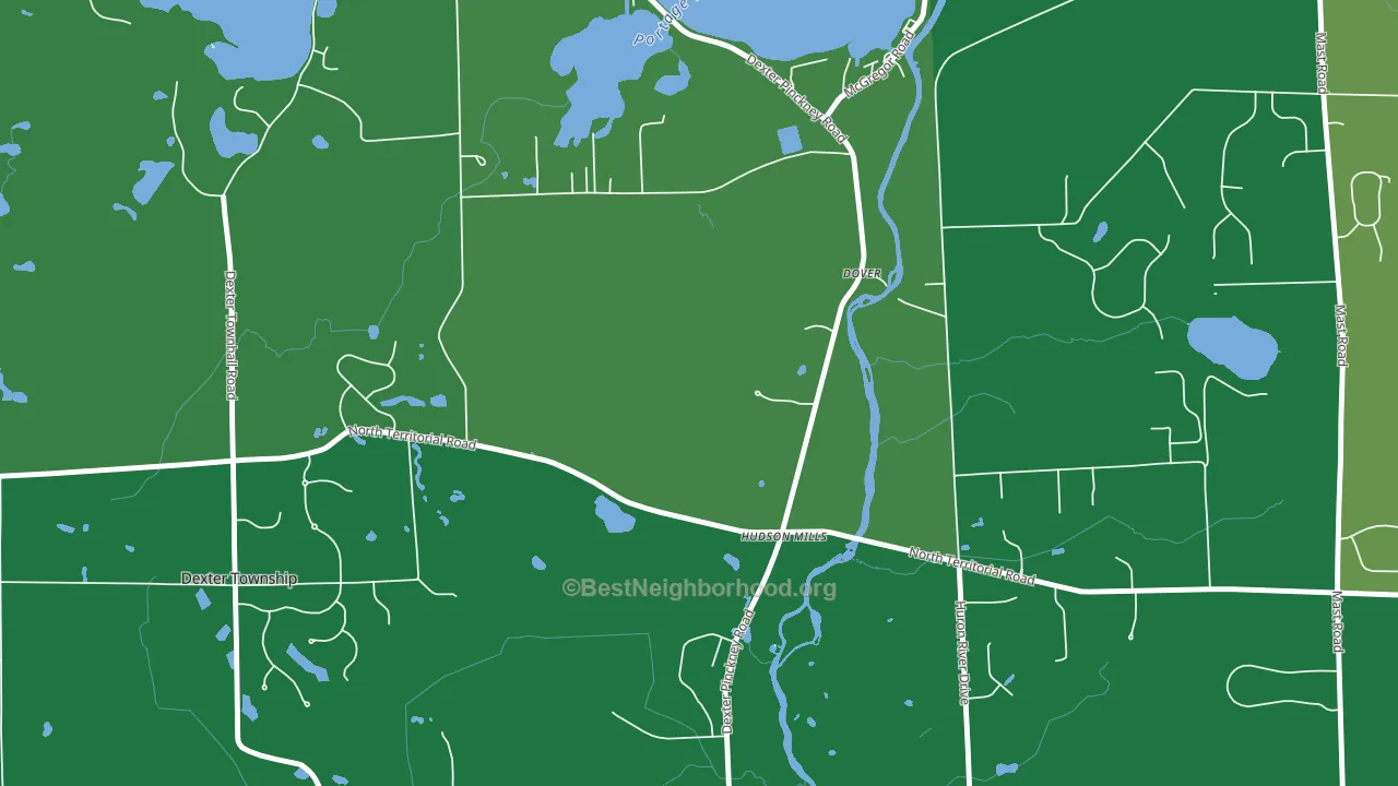 Hudson Mills, MI block-group voter-turnout map