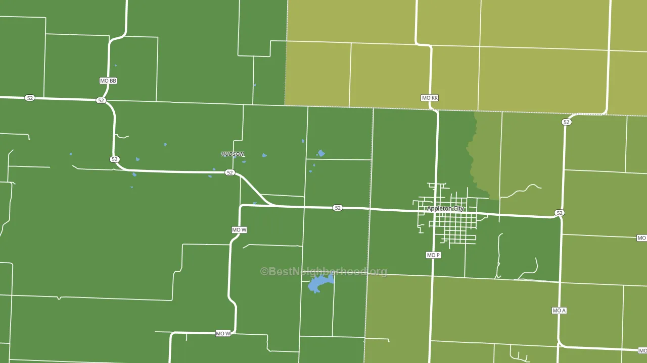 Hudson, MO block-group voter-turnout map