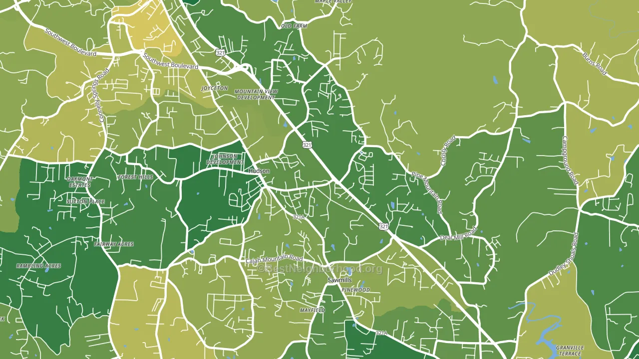 Hudson, NC block-group voter-turnout map