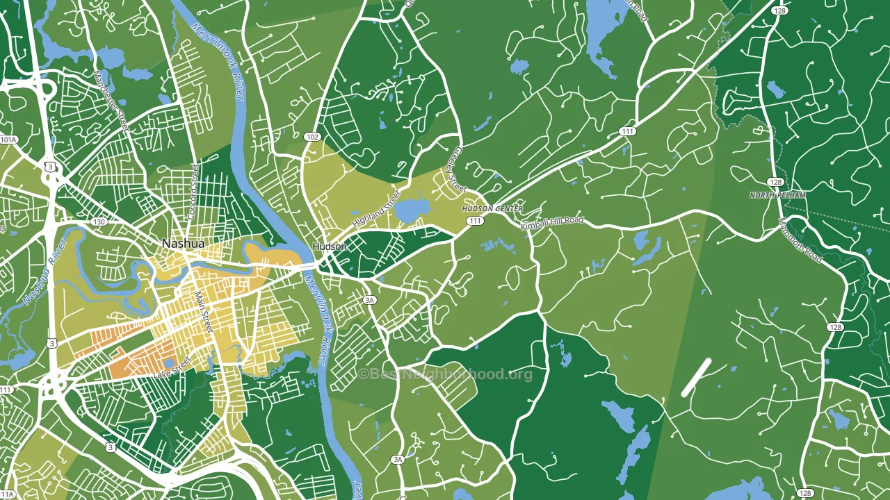 Hudson, NH block-group voter-turnout map