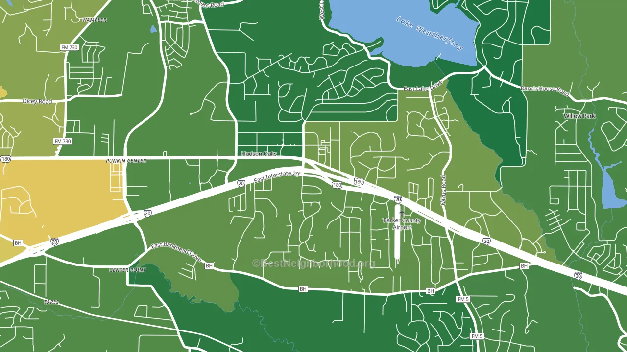 Hudson Oaks, TX block-group voter-turnout map