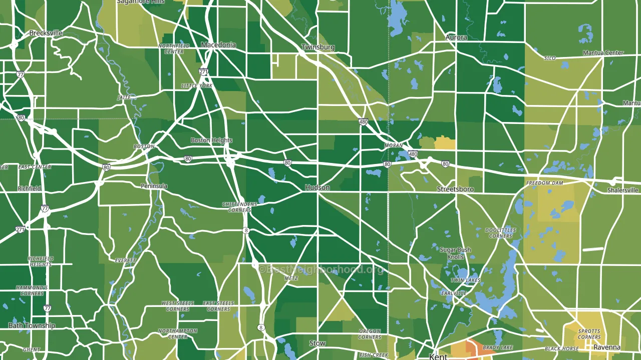 Hudson, OH block-group voter-turnout map