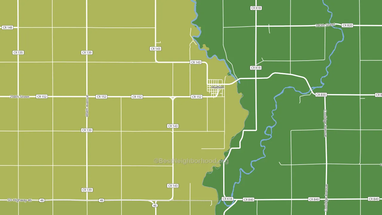 Hudson, SD block-group voter-turnout map
