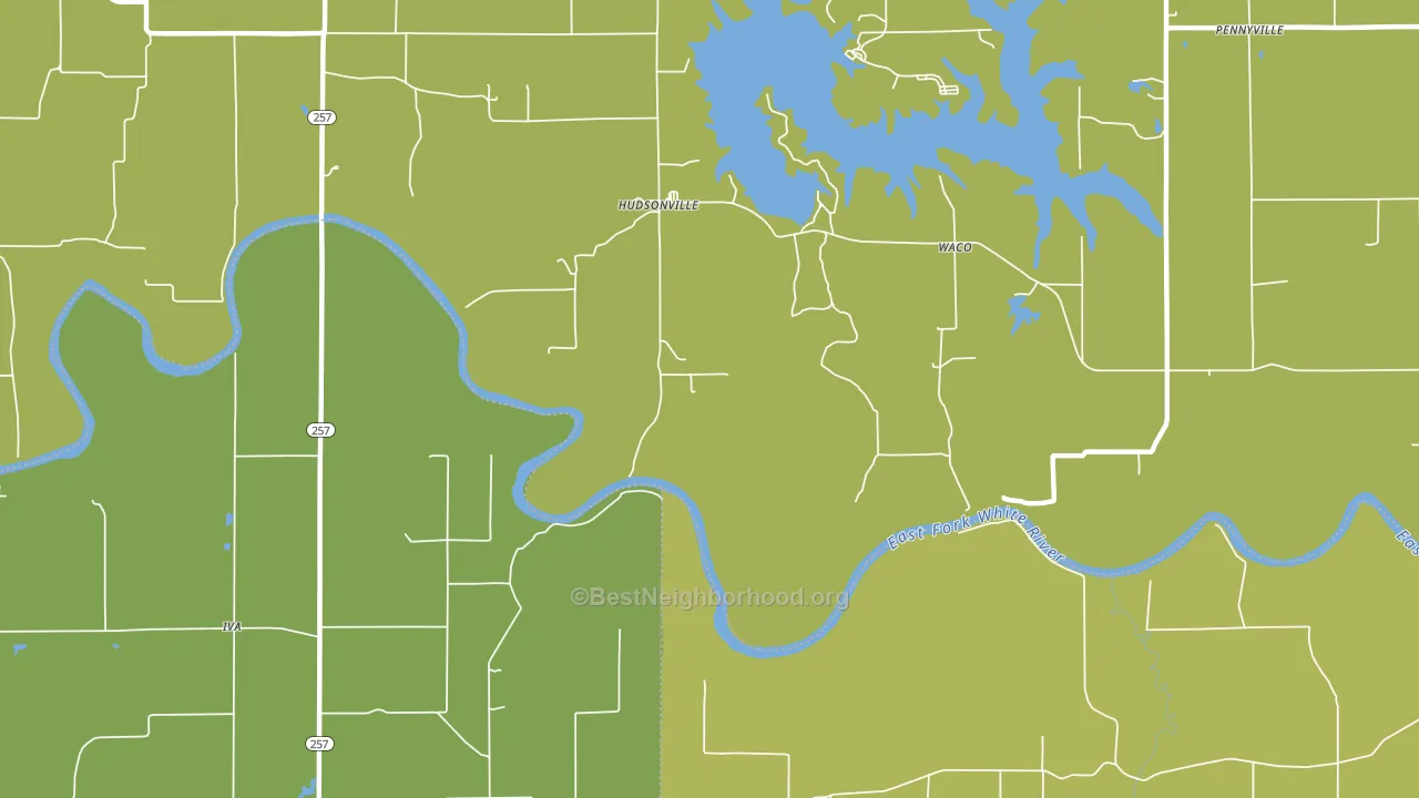Hudsonville, IN block-group voter-turnout map