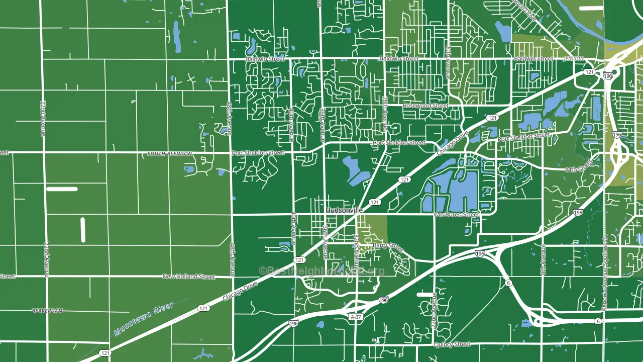 Hudsonville, MI block-group voter-turnout map