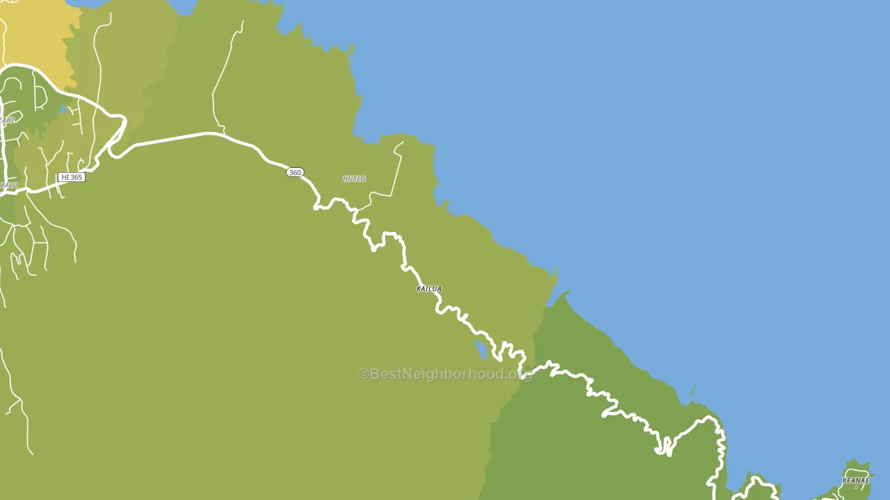 Huelo, HI block-group voter-turnout map
