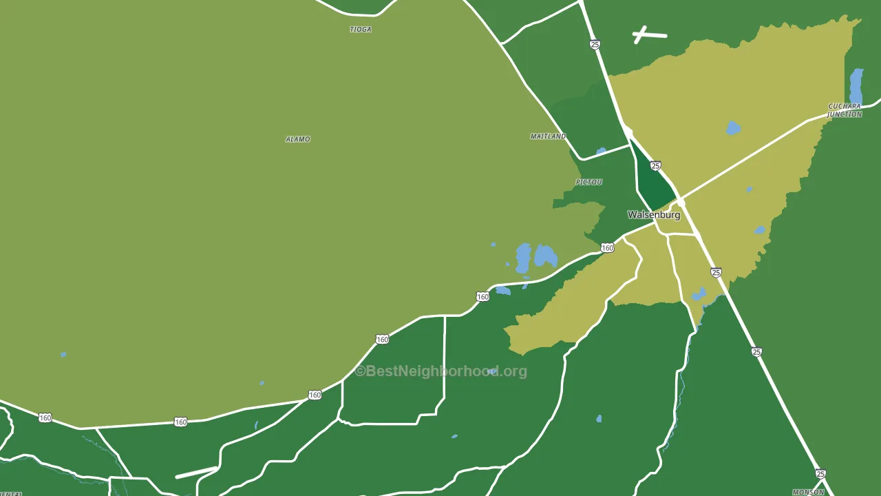 Huerfano County, CO block-group voter-turnout map