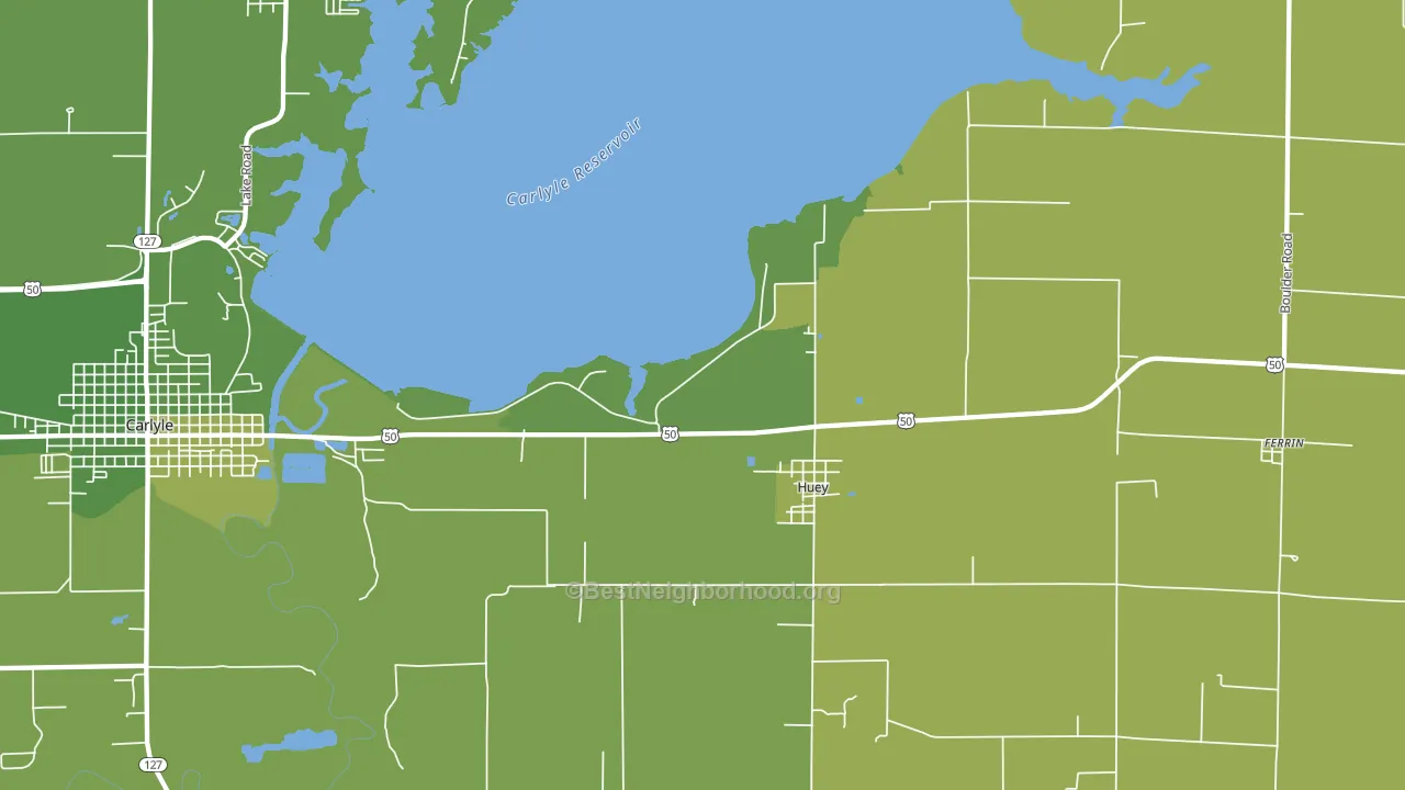 Huey, IL block-group voter-turnout map