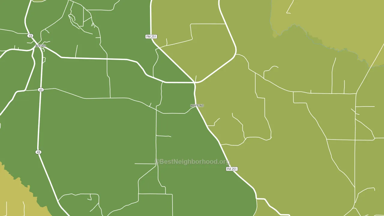 Huffines, TX block-group voter-turnout map