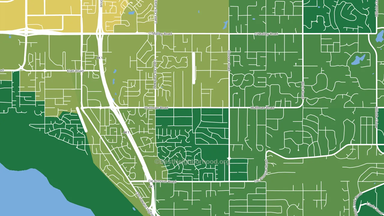 Huffman-O'Malley, Anchorage, AK block-group voter-turnout map