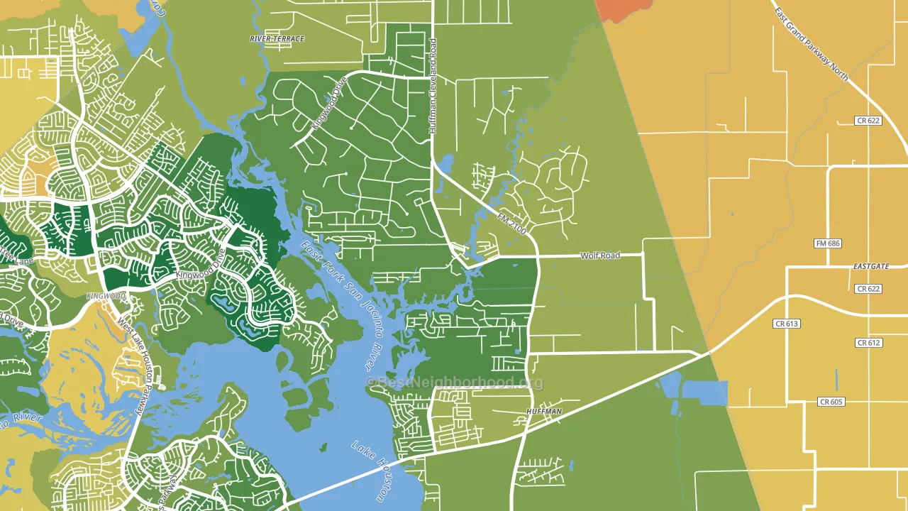 Huffman, TX block-group voter-turnout map