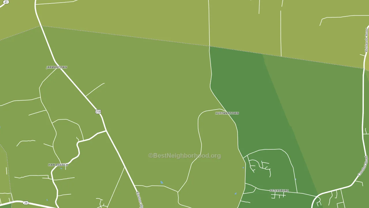 Huffmantown, NC block-group voter-turnout map