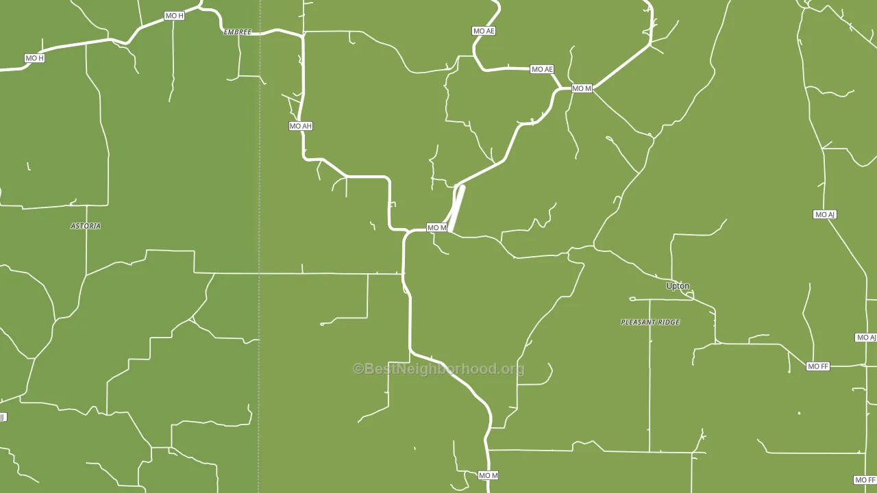 Huggins, MO block-group voter-turnout map