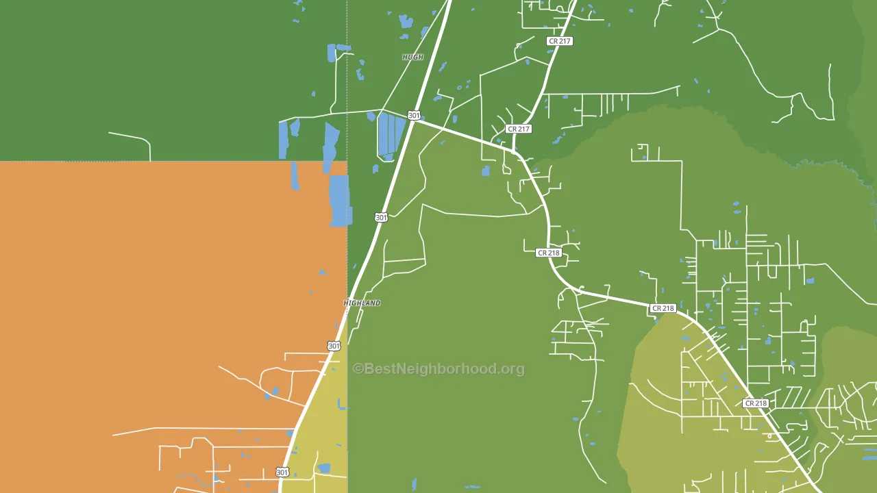 Hugh, FL block-group voter-turnout map