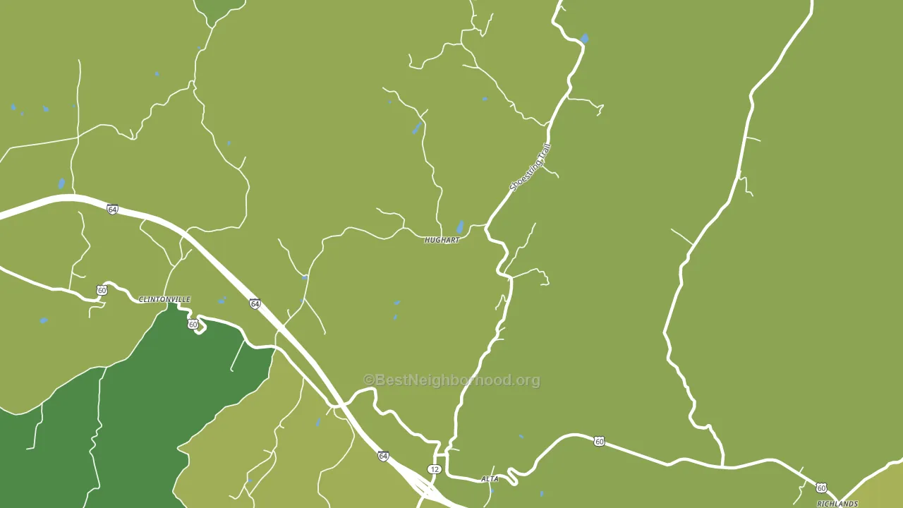 Hughart, WV block-group voter-turnout map