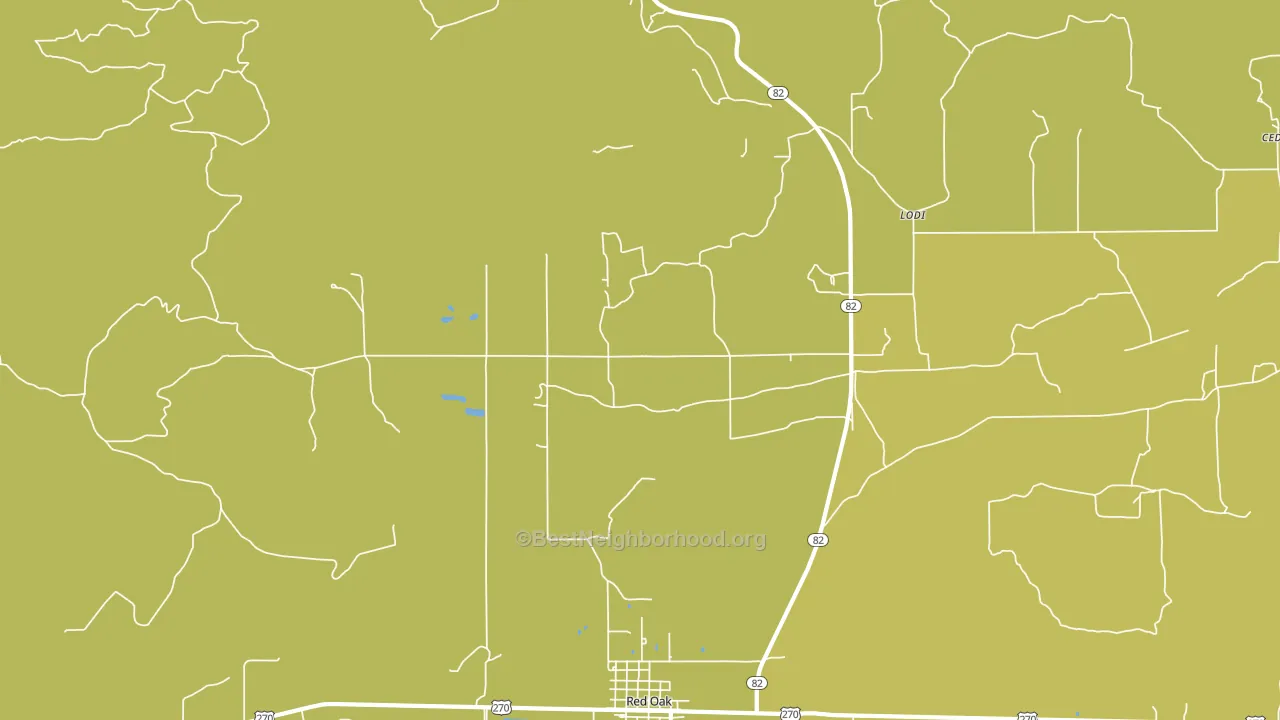 Hughes, OK block-group voter-turnout map