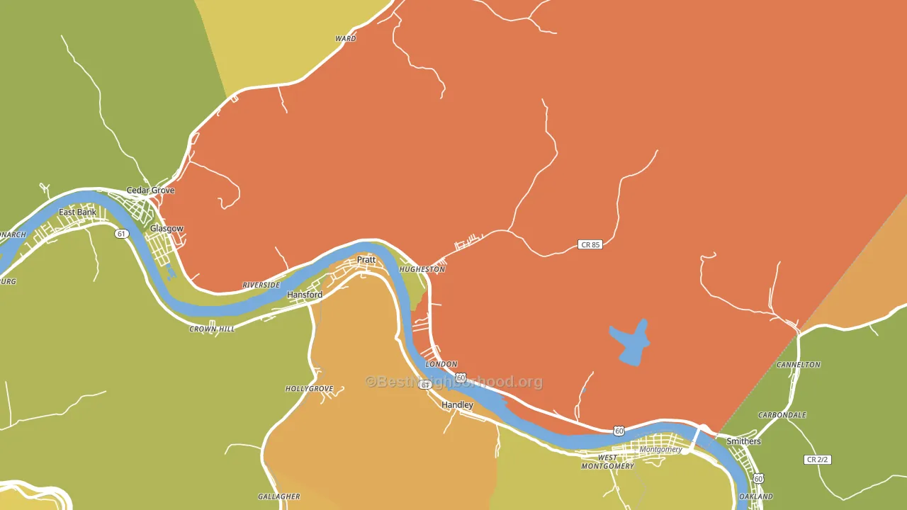Hugheston, WV block-group voter-turnout map