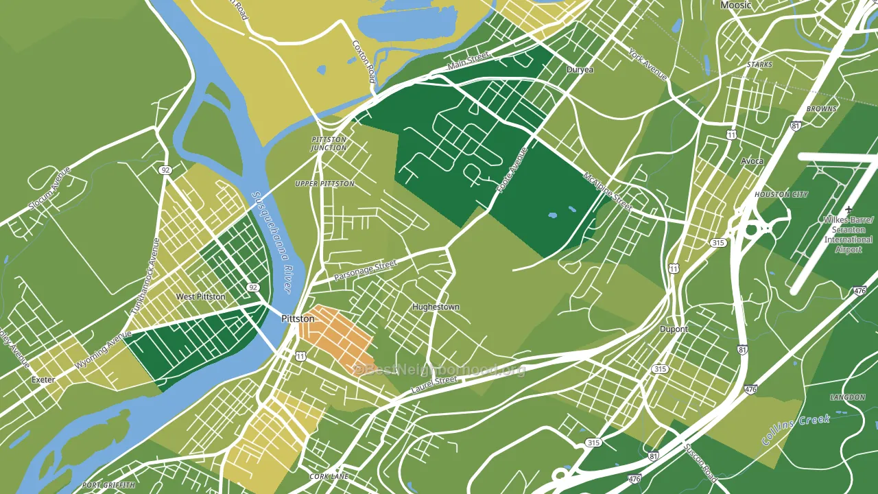 Hughestown, PA block-group voter-turnout map