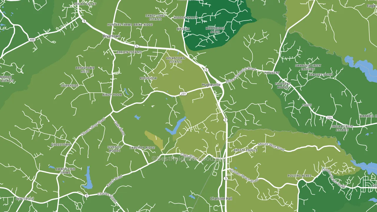 Hughesville, MD block-group voter-turnout map