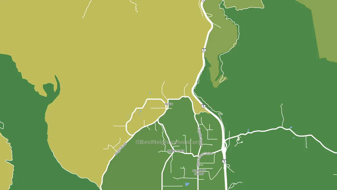 Hugo, OR block-group voter-turnout map