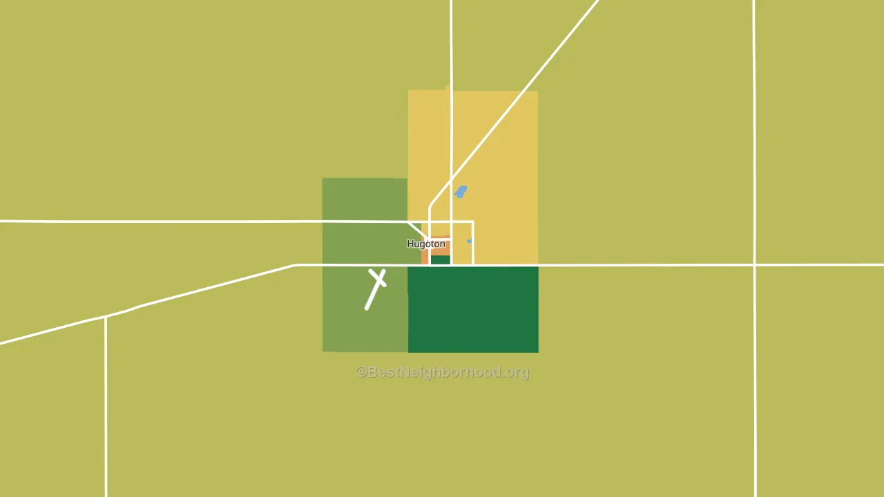 Hugoton, KS block-group voter-turnout map