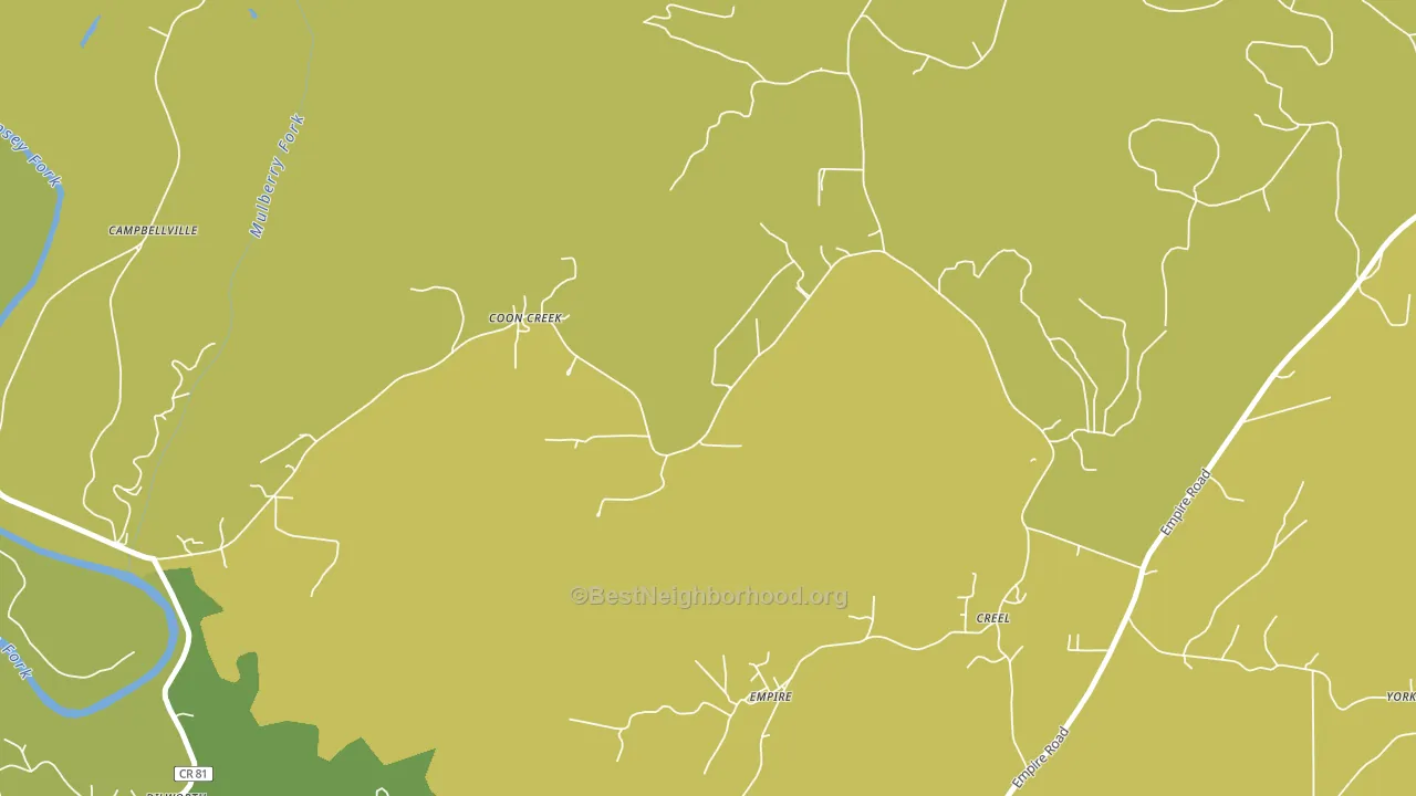 Hull, AL block-group voter-turnout map