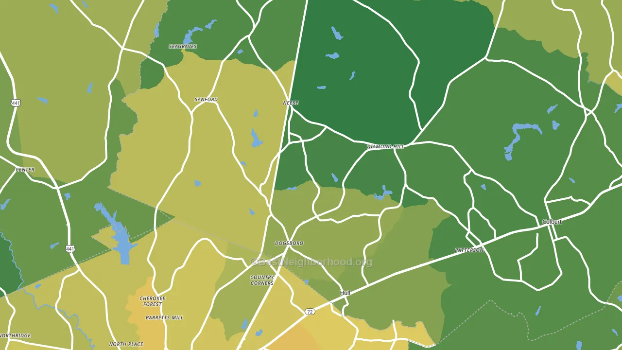 Hull, GA block-group voter-turnout map