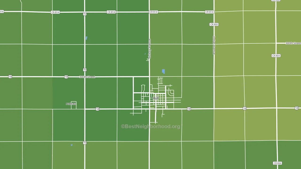 Hull, IA block-group voter-turnout map