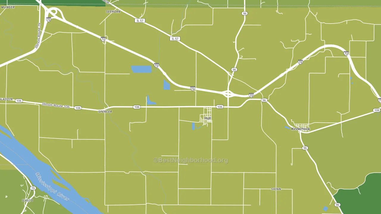 Hull, IL block-group voter-turnout map