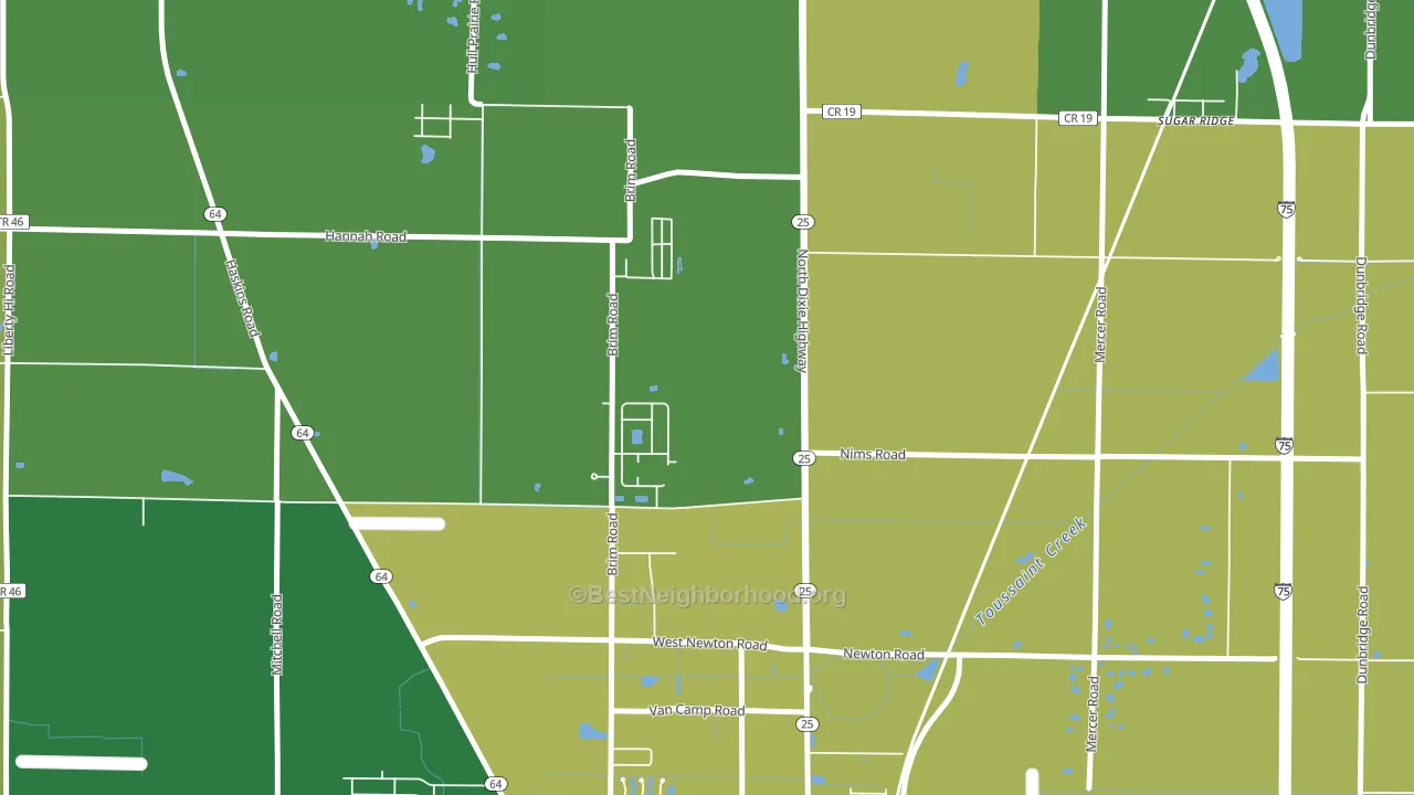 Hull Prairie, OH block-group voter-turnout map