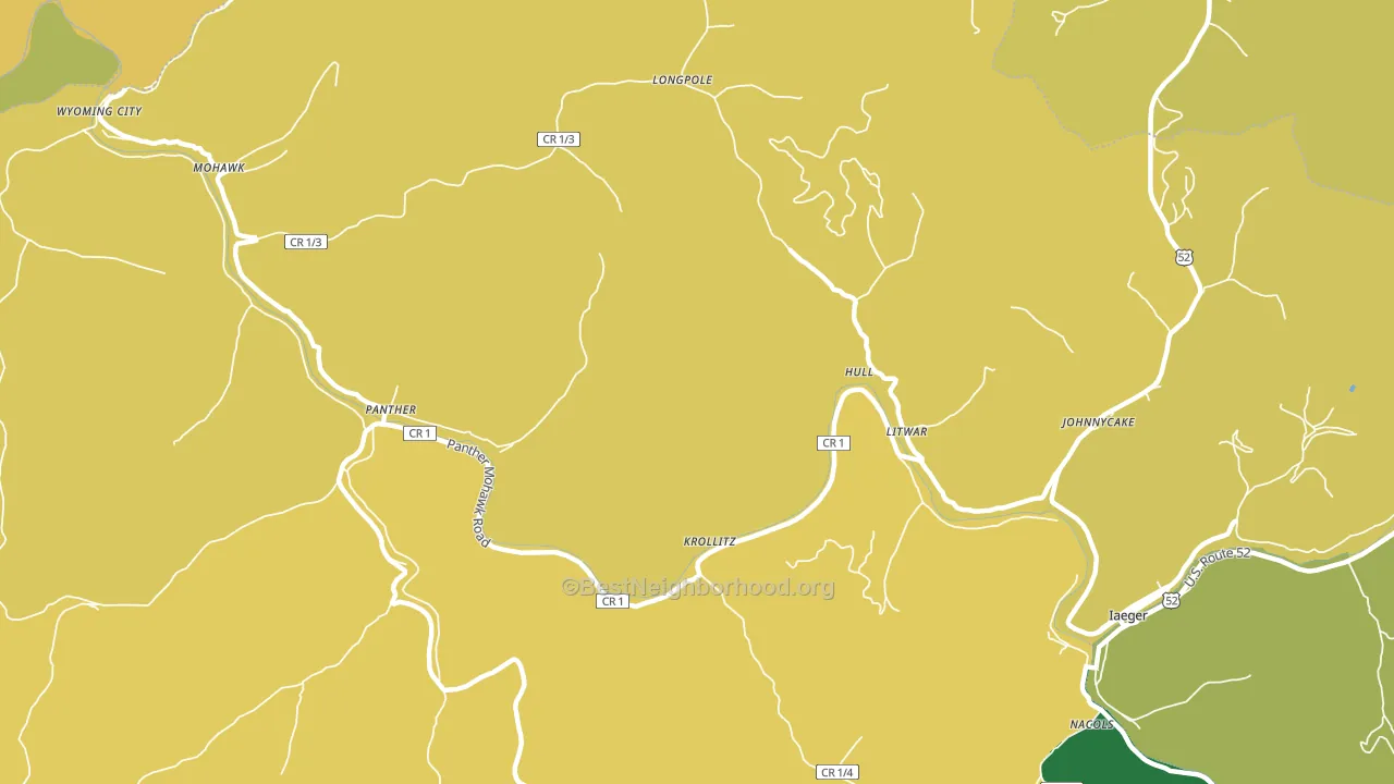 Hull, WV block-group voter-turnout map