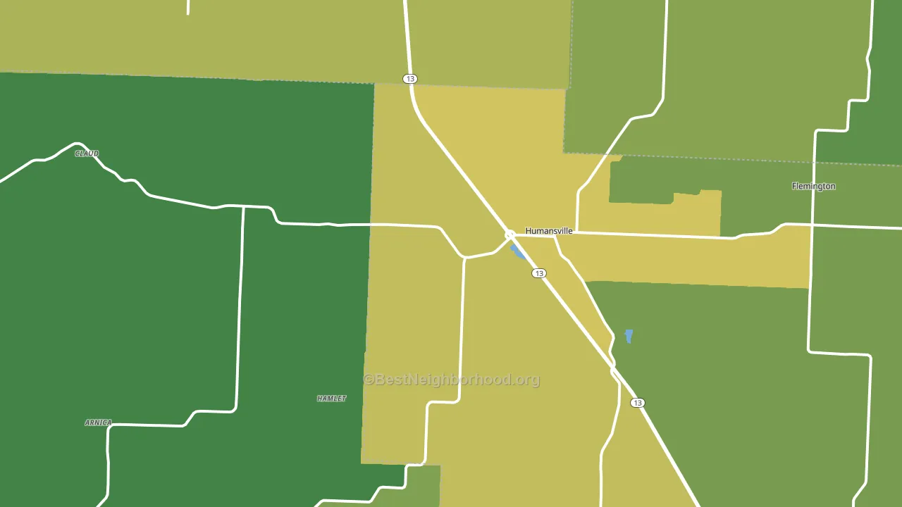 Humansville, MO block-group voter-turnout map
