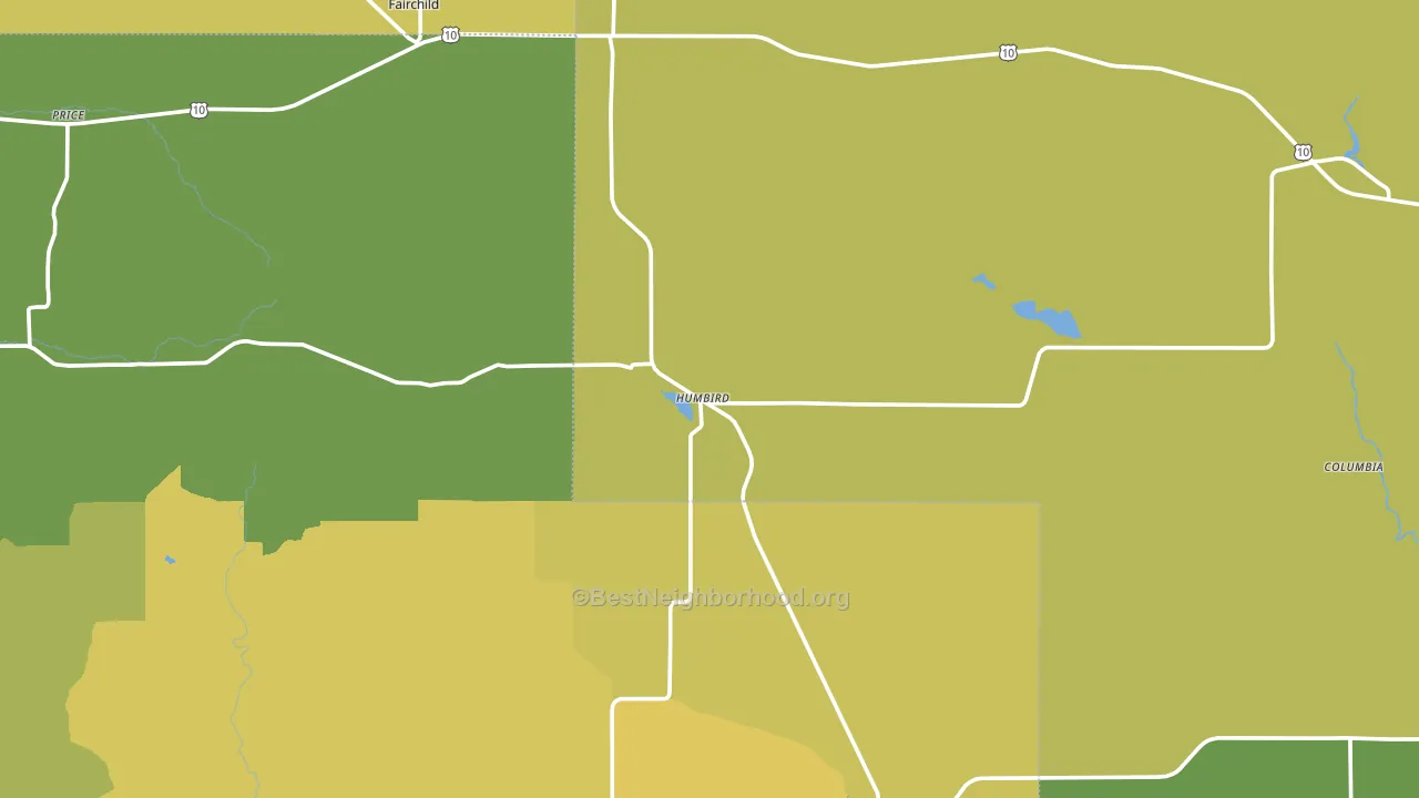 Humbird, WI block-group voter-turnout map