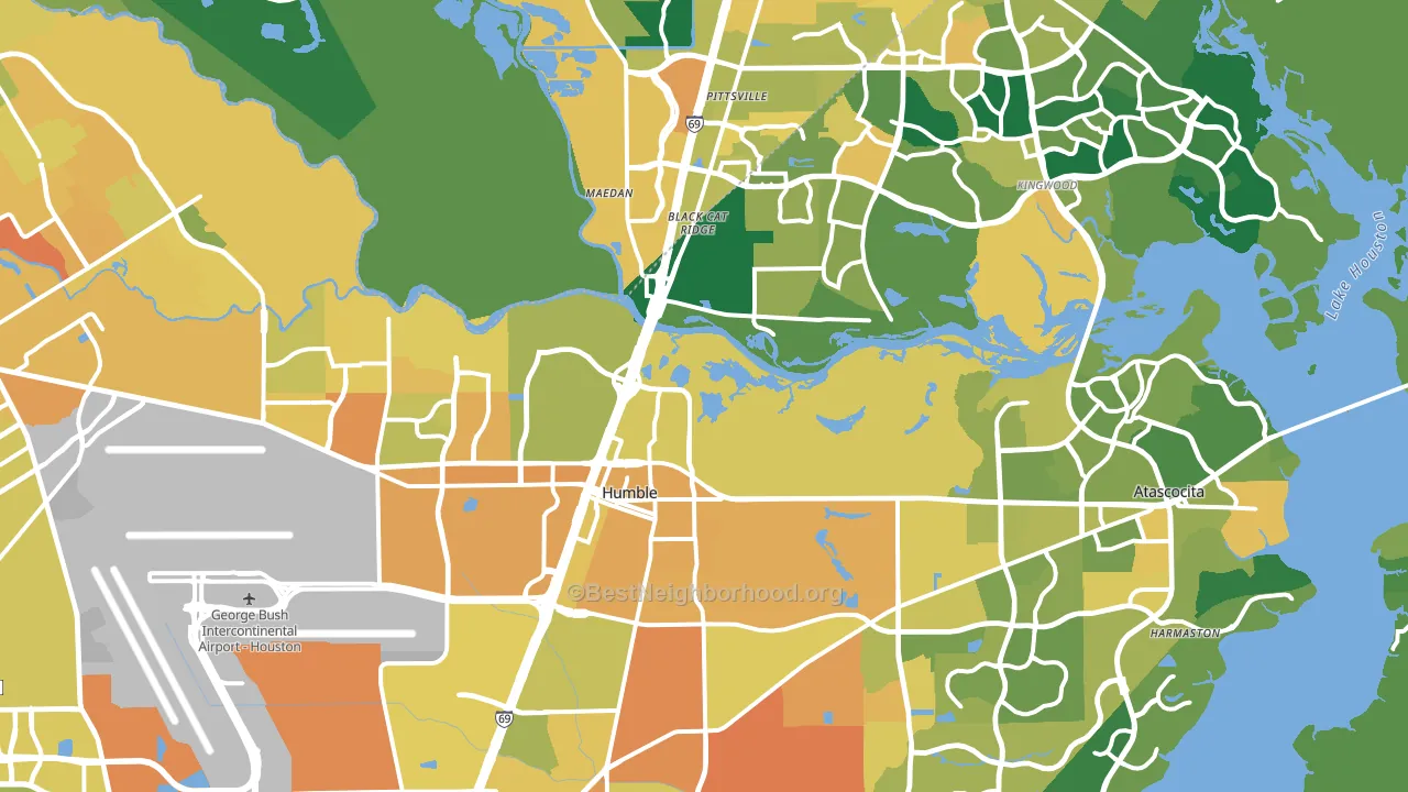 Humble, TX block-group voter-turnout map