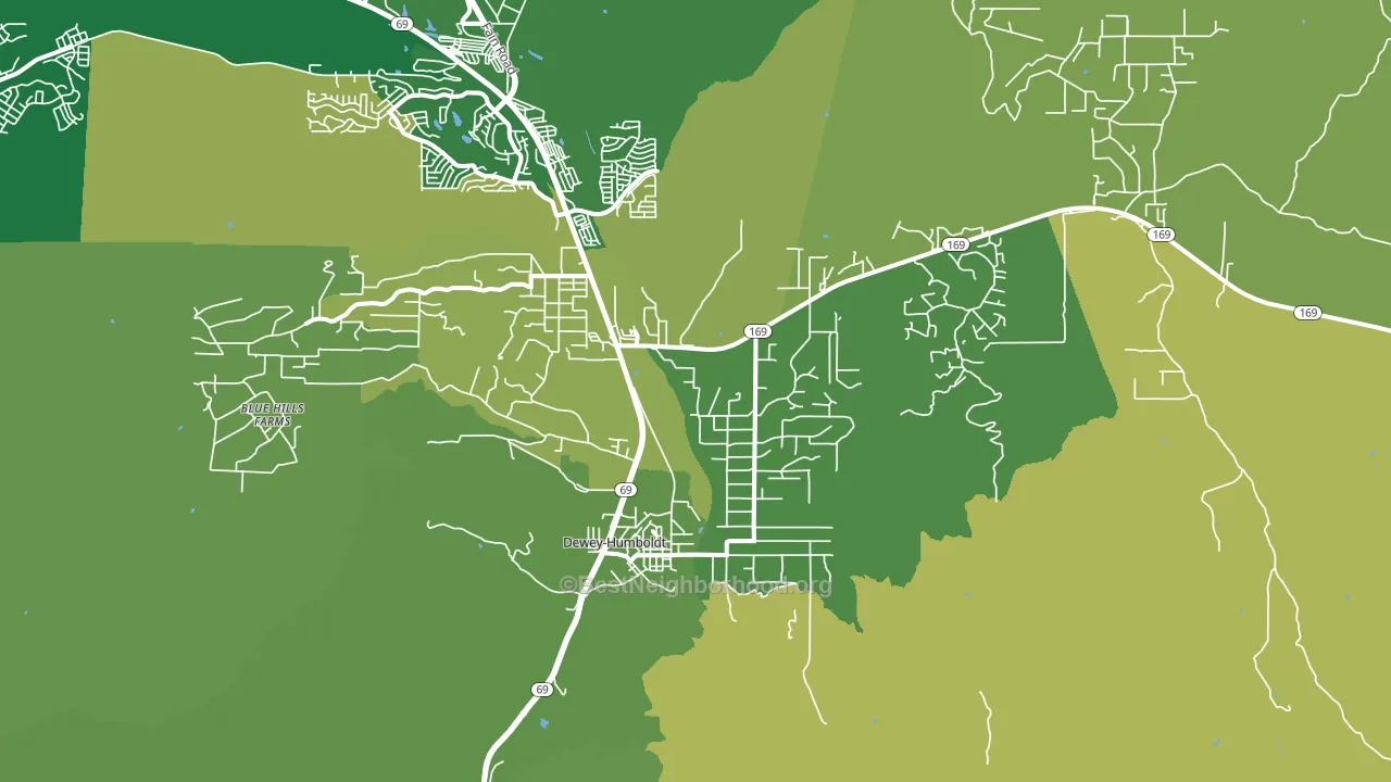 Humboldt, AZ block-group voter-turnout map