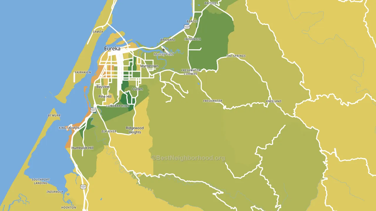 Humboldt County, CA block-group voter-turnout map