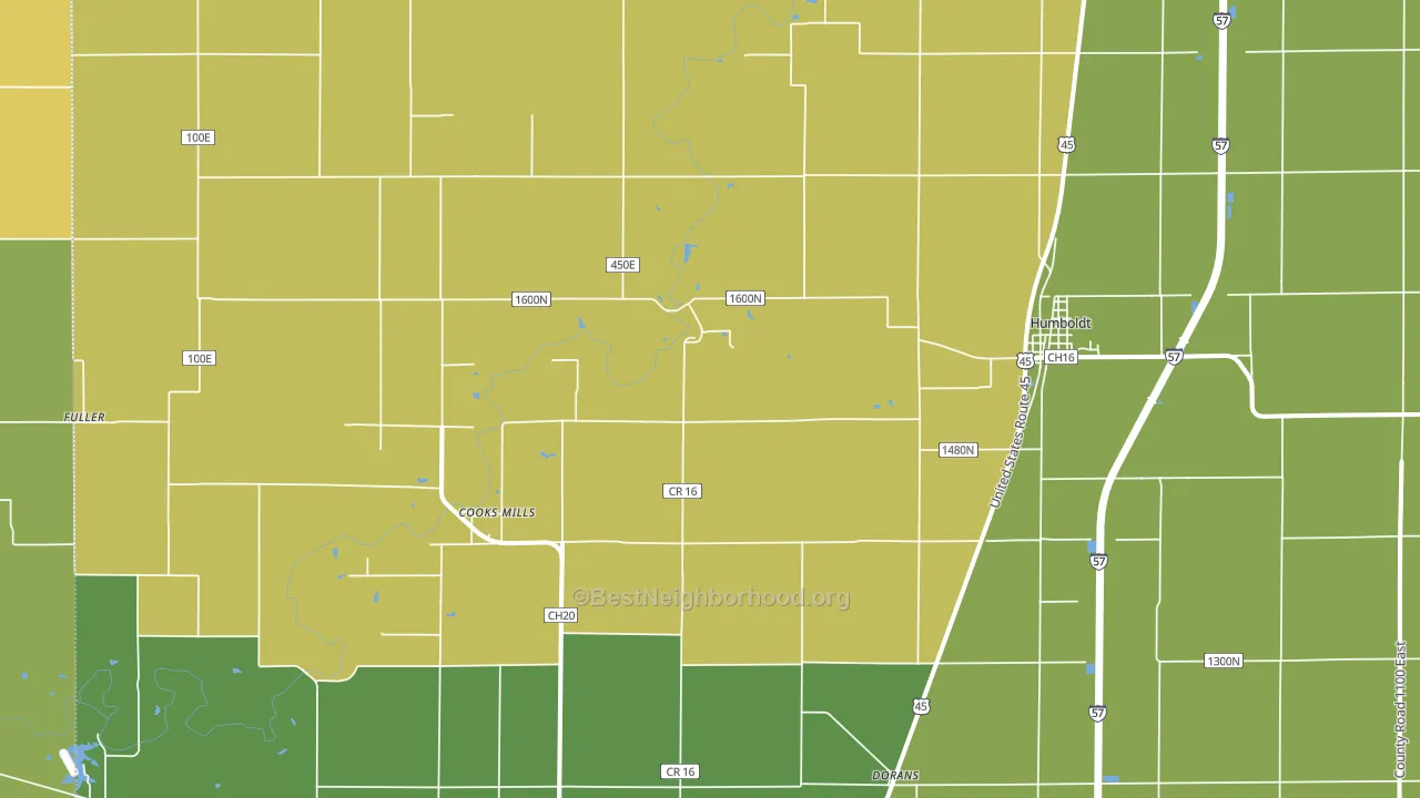 Humboldt, IL block-group voter-turnout map
