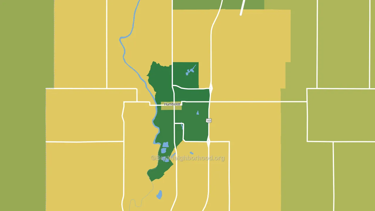 Humboldt, KS block-group voter-turnout map