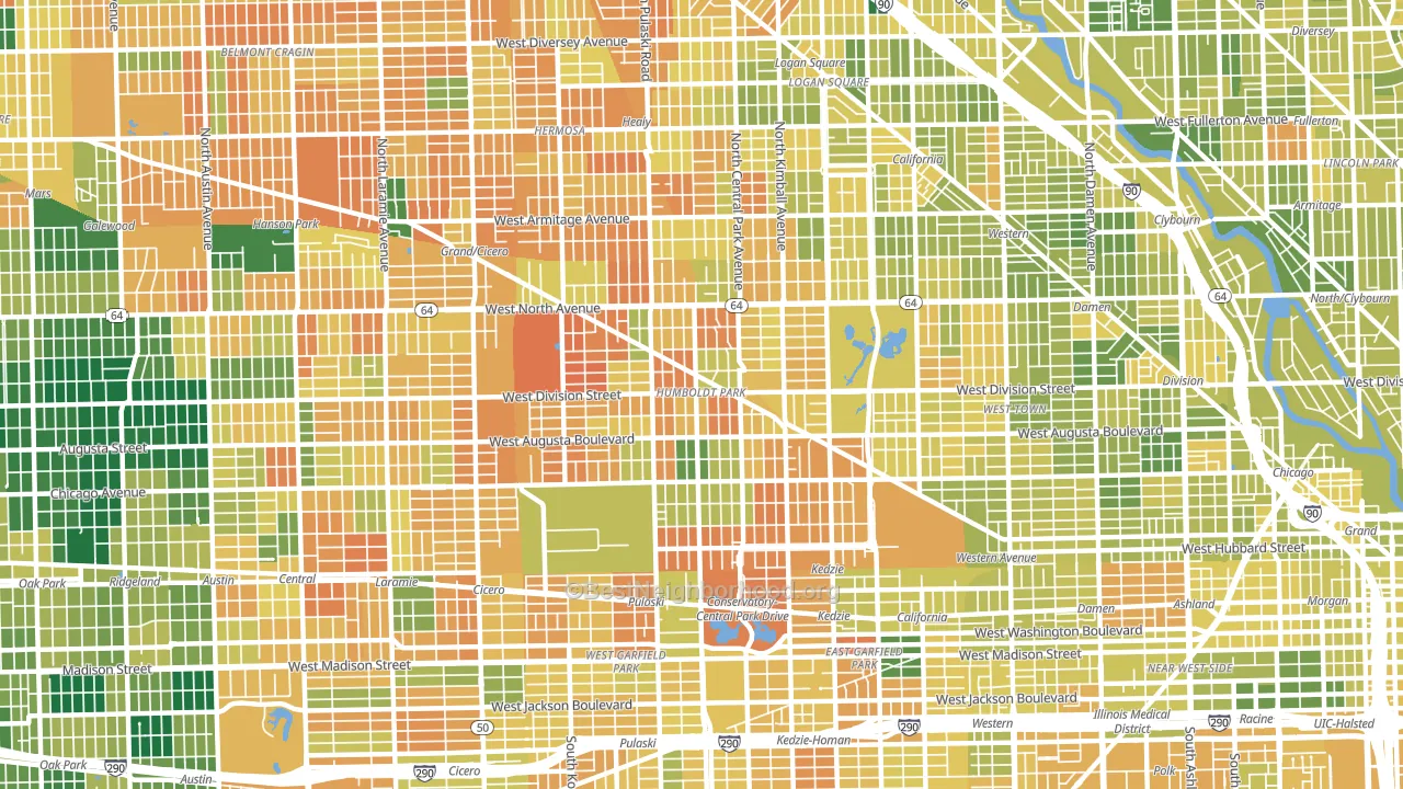 Humboldt Park, Chicago, IL block-group voter-turnout map