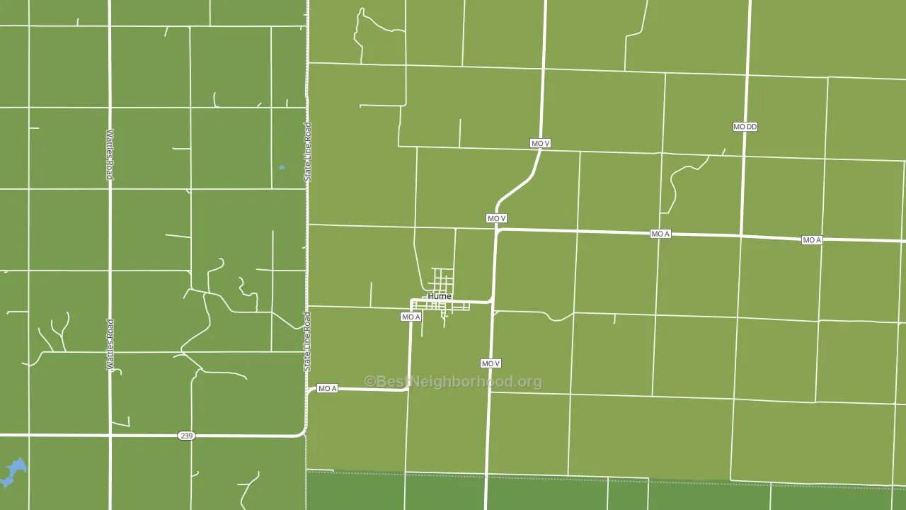 Hume, MO block-group voter-turnout map