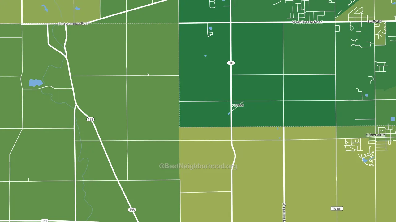 Hume, OH block-group voter-turnout map